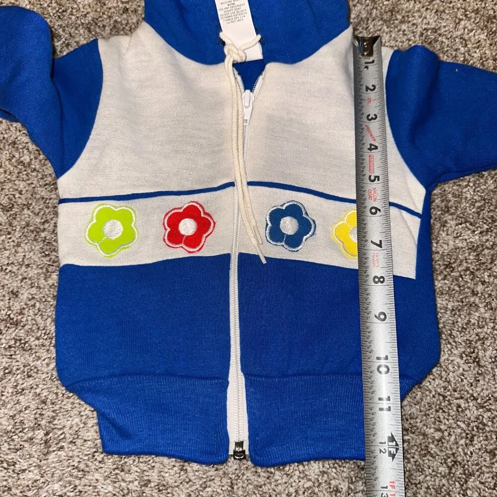 NWT Vintage Teddy Bears Actionwear Sweatsuit Set sz 2 2T 24 months BLUE FLOWERS